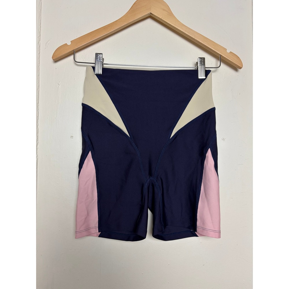 PE Nation Vermont Bike Short Peacoat‎ Navy Pink Colorblock High Rise XS